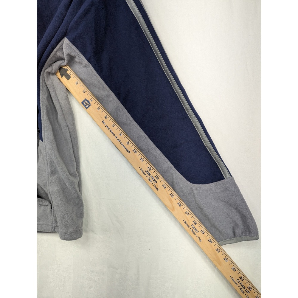 Starter Mens Medium Full Zip Fleece Hoodie‎ Jacket Gray Blue Striped - Picture 7 of 7